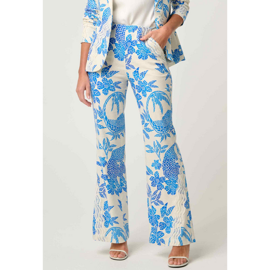 Once Was - Leandro Contrast Lace Trim Linen Pant | Azure Mosaic