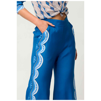 Once Was - Lilia Viscose Faille Pant | Topaz