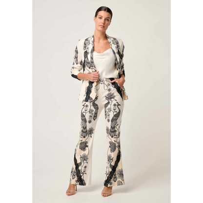 Once Was - Leandro Contrast Lace Trim Linen Blazer | Imperial Stone