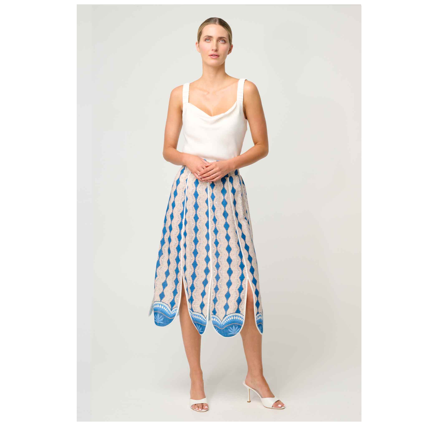 Once Was - Yasmin Linen Viscose Skirt | Marrakech Topaz