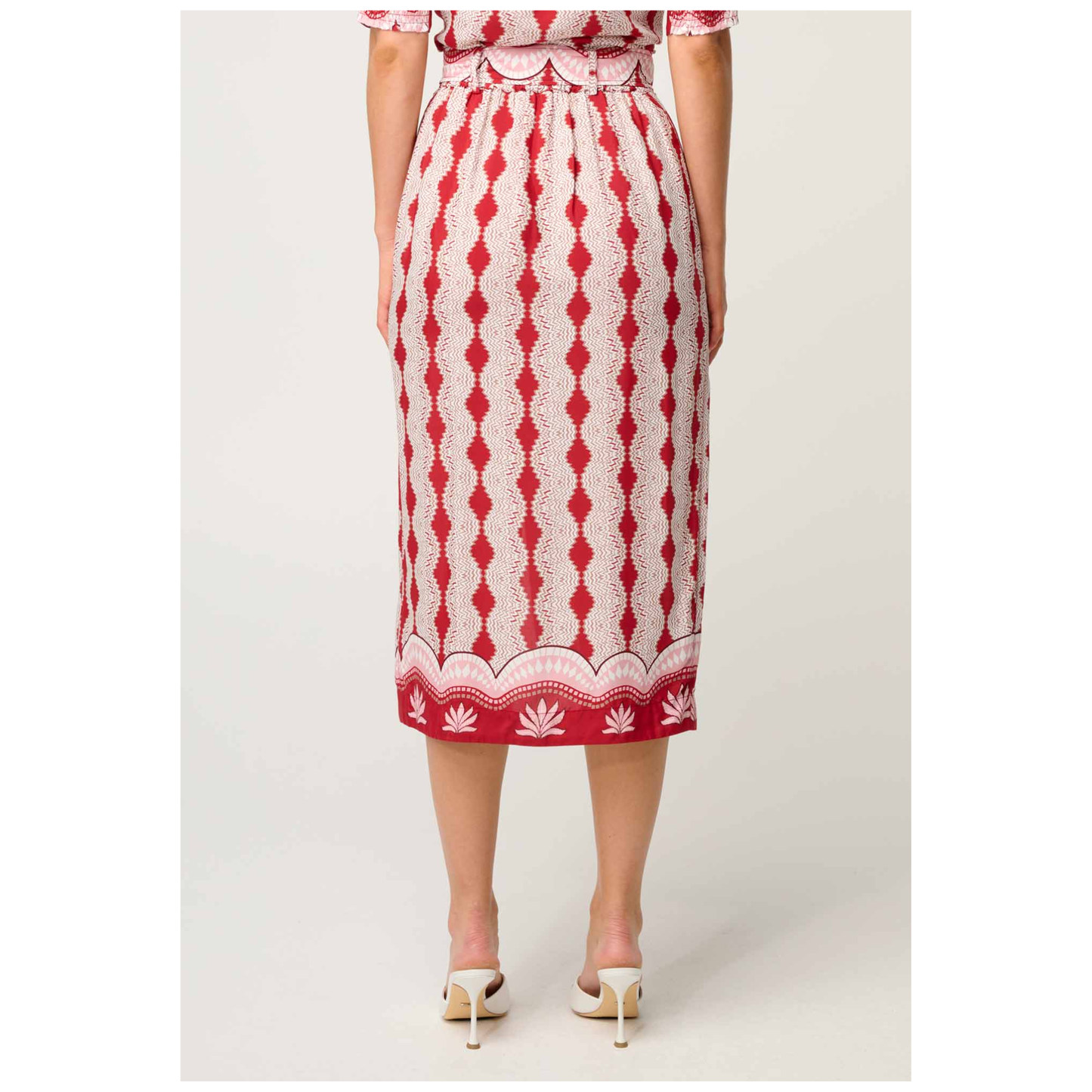 Once Was - Nora Midi Skirt | Marrakech Ruby
