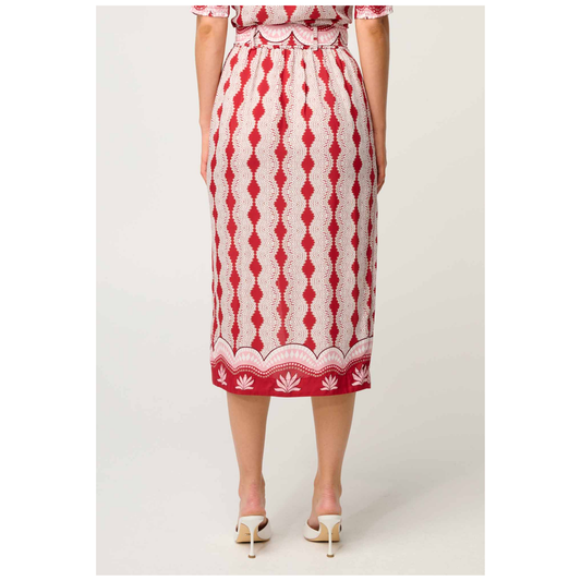 Once Was - Nora Midi Skirt | Marrakech Ruby