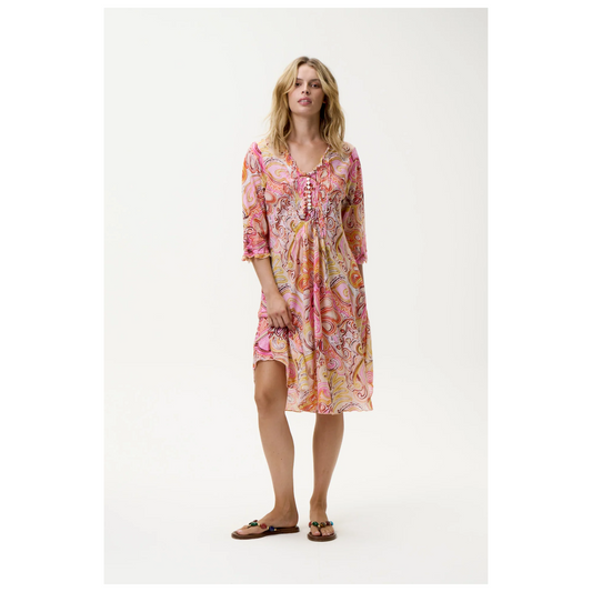 One Season - Middy Poppy Cotton Dress | Muscat Multi Swirl