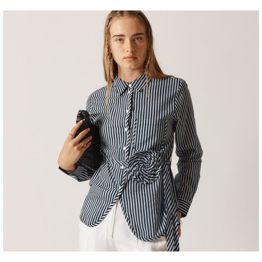 Rubyyaya - Countryside Navy Rose Shirt