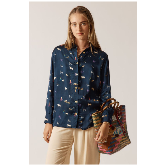 Rubyyaya - Puppy Love Navy Shirt