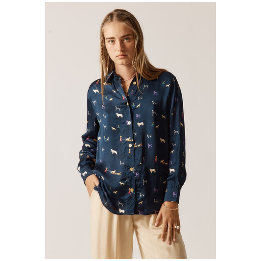 Rubyyaya - Puppy Love Navy Shirt