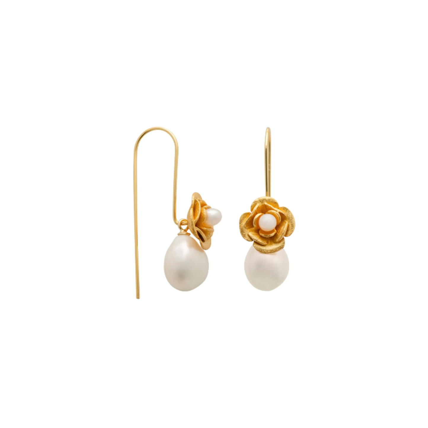 Jewellery - Rose Earrings | Sterling Silver & Gold Vermeil