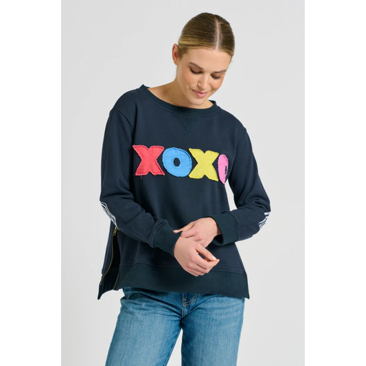 Shirty - Classic Zipside XOXO Sweatshirt | Navy Combo