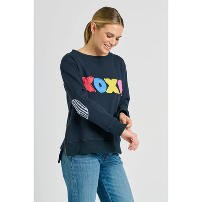 Shirty - Classic Zipside XOXO Sweatshirt | Navy Combo