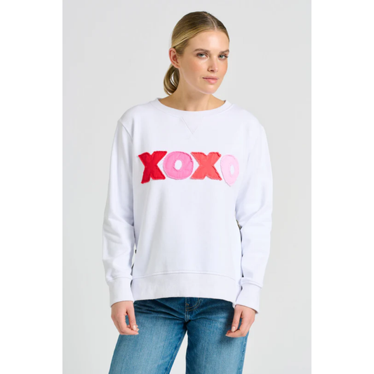Shirty - Classic Zipside XOXO Sweatshirt | White Combo