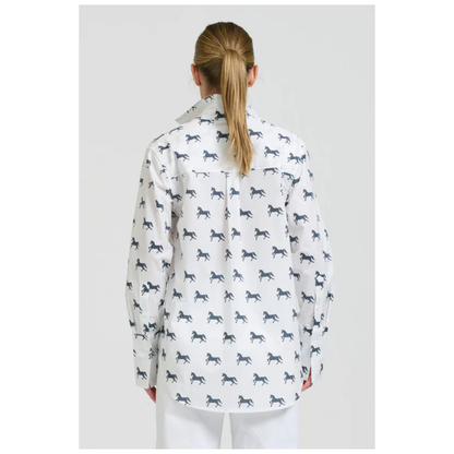 Shirty - Elodie Shirt | White/Navy Pony
