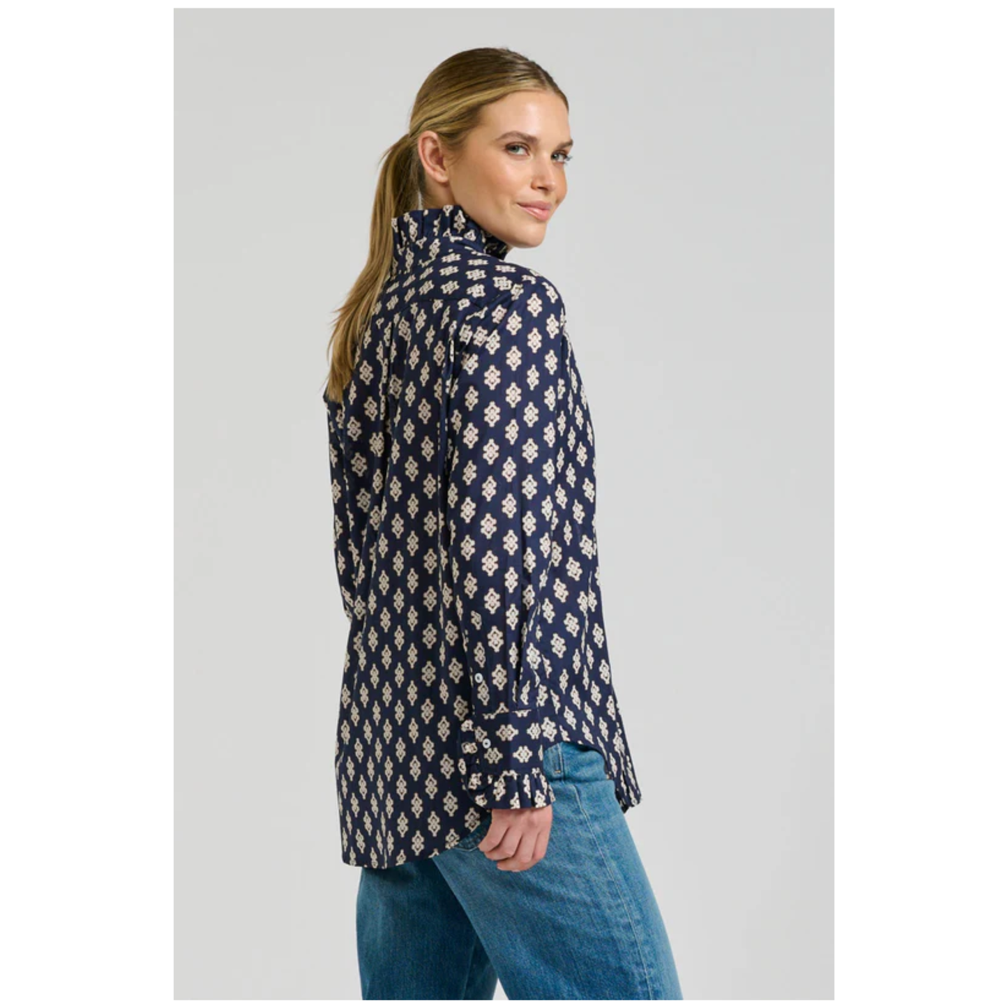 Shirty - The Olivia Shirt | Navy Double Diamond