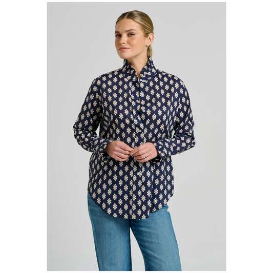 Shirty - The Olivia Shirt | Navy Double Diamond