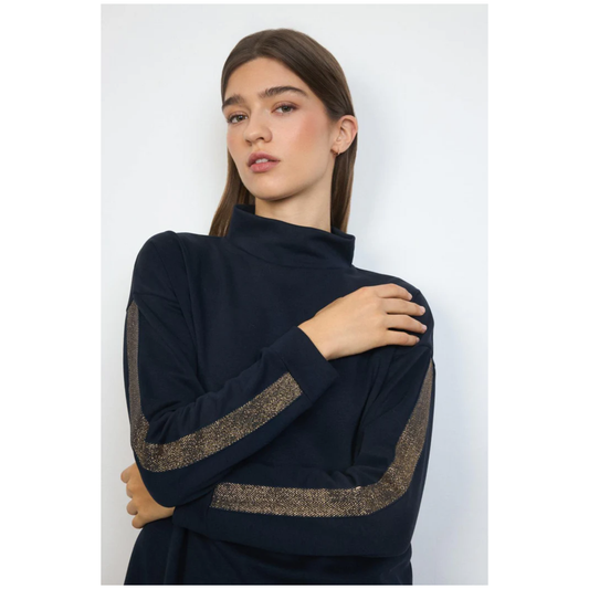 Sol Sweater | Navy/Gold