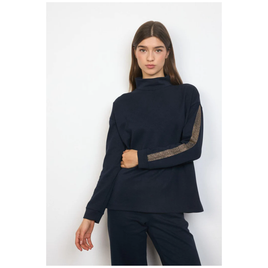 Sol Sweater | Navy/Gold