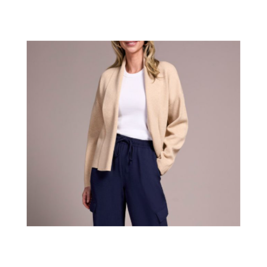 Tribal - Hazel Short Coatigan | Ice Latte