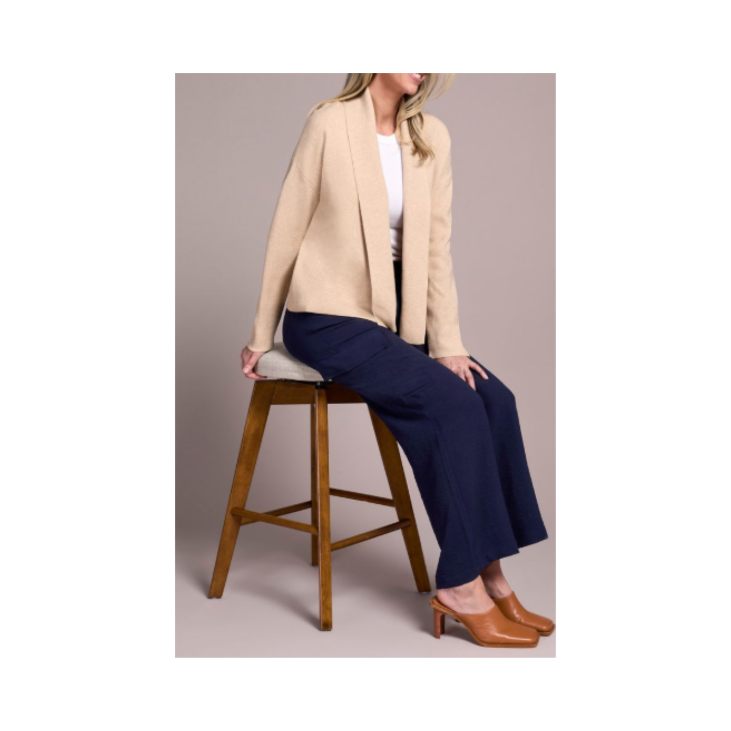 Tribal - Hazel Short Coatigan | Ice Latte