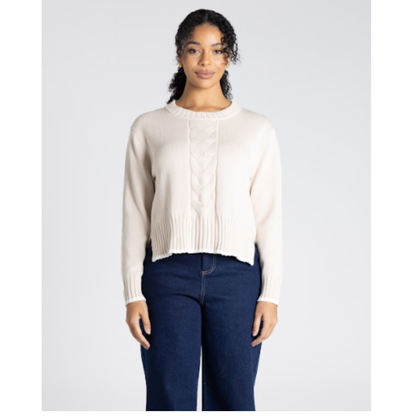 Two T's - Naples Cable Knit Sweater | Oat