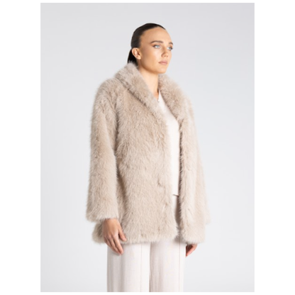 Christina Faux Fur Coat | Oat