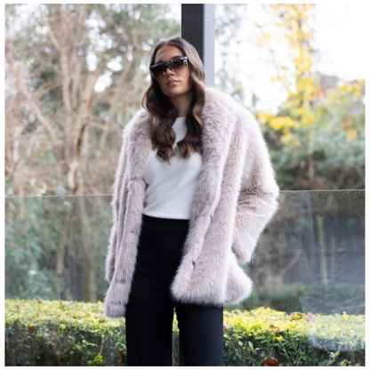 Christina Faux Fur Coat | Oat