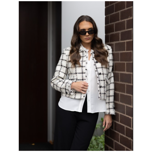 Jackie Tweed Jacket | White Check