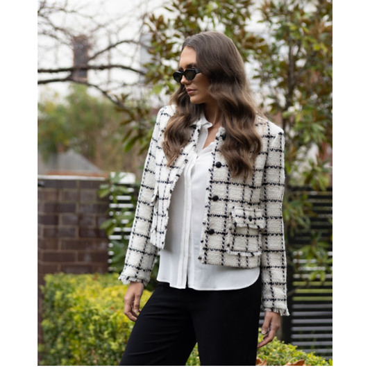 Jackie Tweed Jacket | White Check