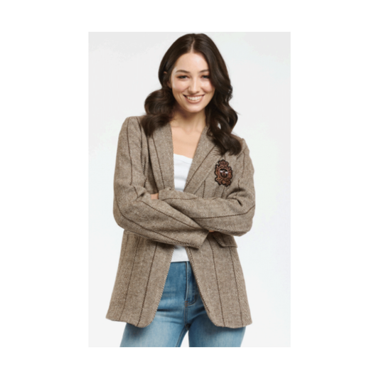 Urban Luxury - Judith Herringbone Blazer | Brown