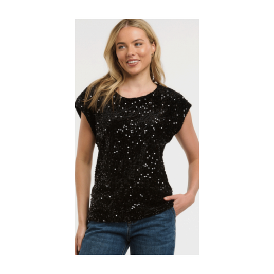 Urban Luxury - Cecillia Sequin Top | Black
