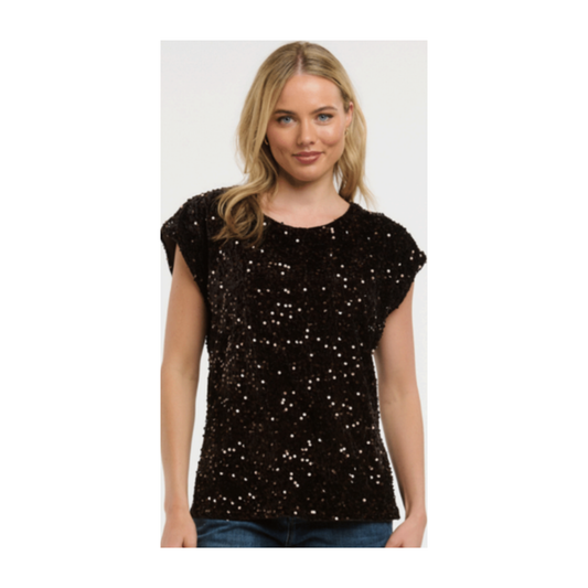 Urban Luxury - Cecillia Sequin Top | Choco