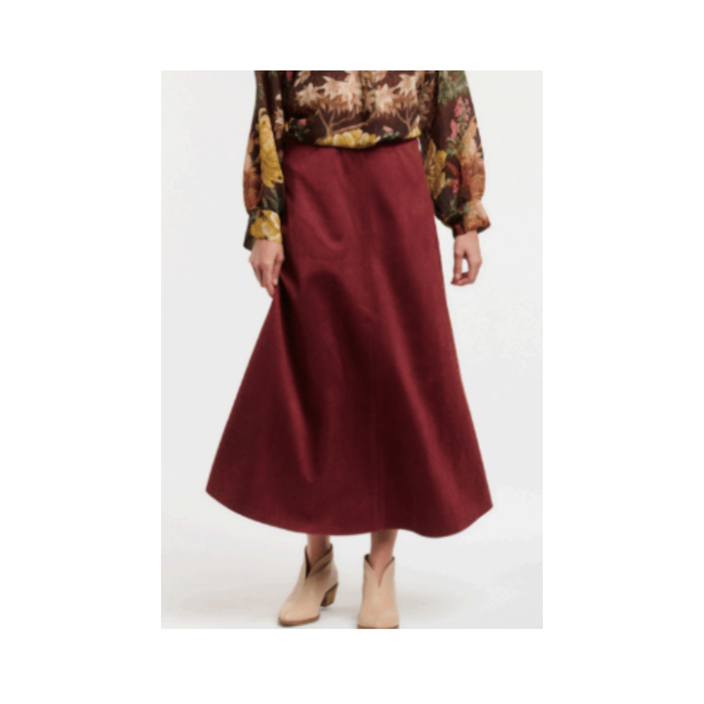 Urban Luxury - Rachel Suede Skirt | Burgundy