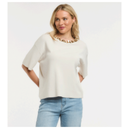 Urban Luxury - Cara Sequin Knit Top | Beige