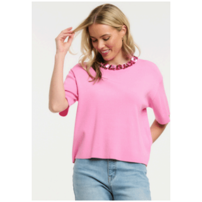 Urban Luxury - Cara Sequin Knit Top | Pink