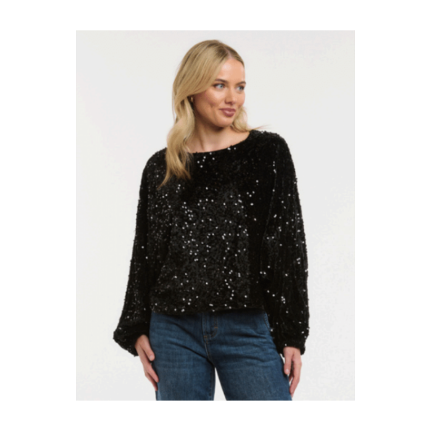 Urban Luxury - Kerry Sequin Top | Black