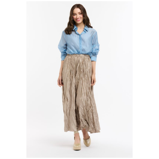 Sofia Crinkle Maxi Skirt | Champagne