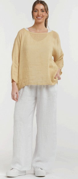 Urban Luxury - Pisa 3/4 Sleeve Linen Top