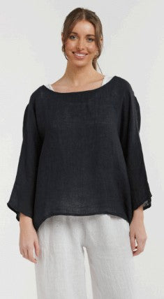 Urban Luxury - Pisa 3/4 Sleeve Linen Top