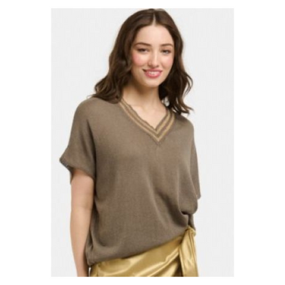 Urban Luxury - ORO Lurex Trim Knit Top