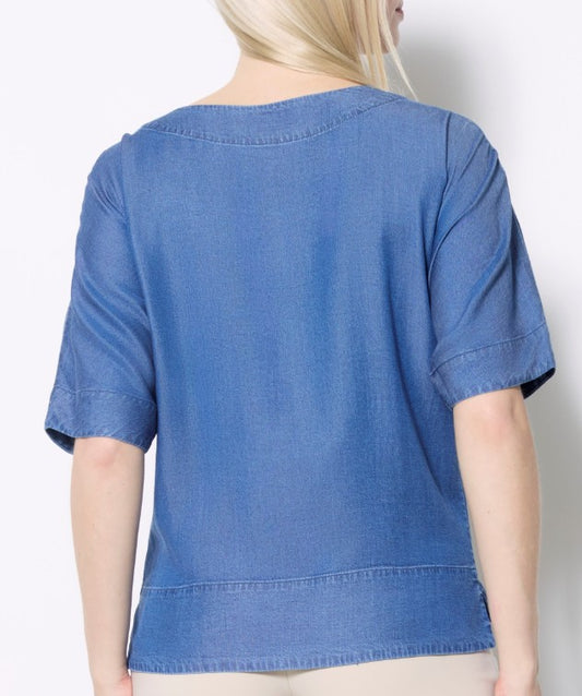 Up - Ellis Tencel Top | Denim