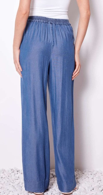 Up - Faith Wide Leg Tencel Pant | Denim