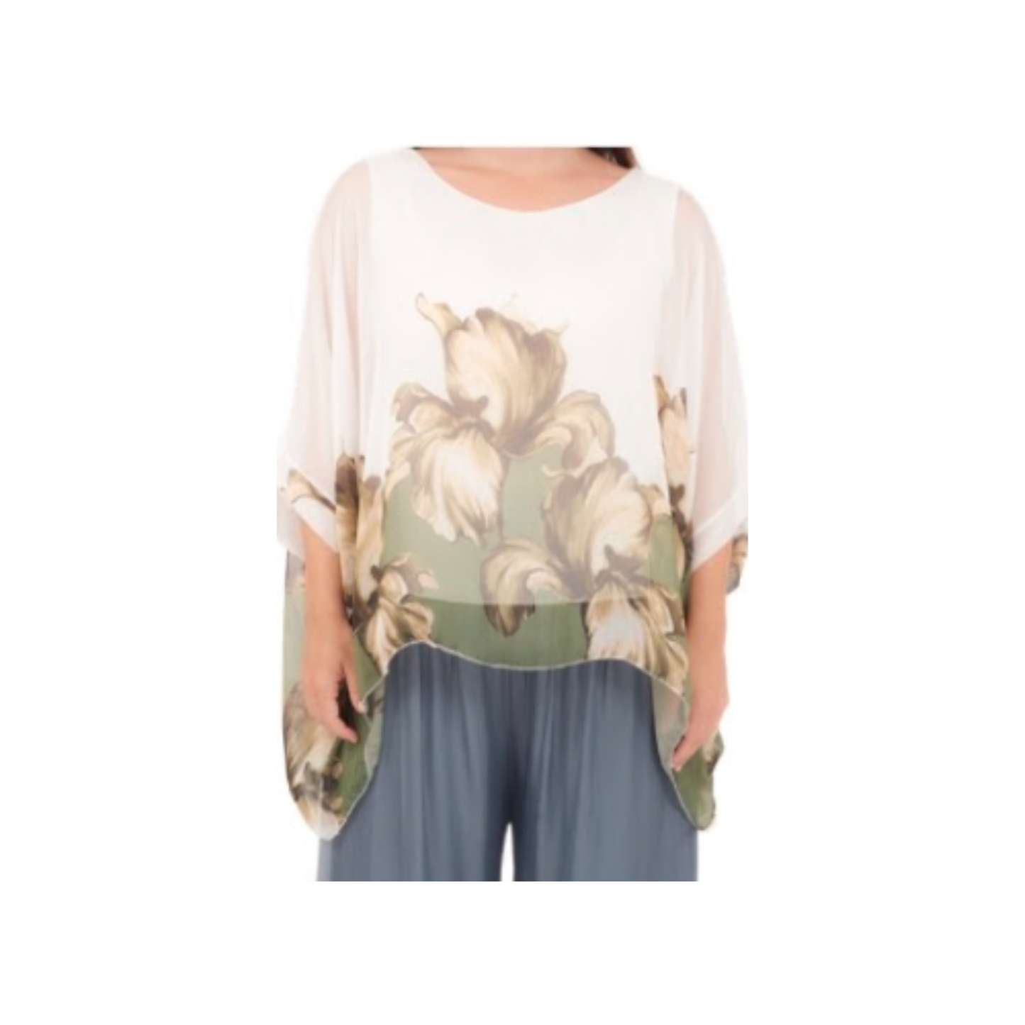 Lupo Silk Kaftan Top | Bianco
