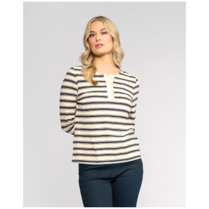 Vassalli - Field Ruffle Trim Top | Oat/Ink