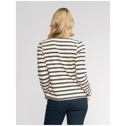 Vassalli - Field Ruffle Trim Top | Oat/Ink