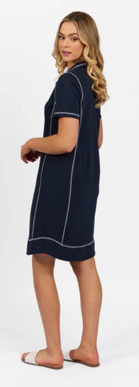 Vassalli -  Bay Breeze Knit Dress with Contrast Stitch | Ink