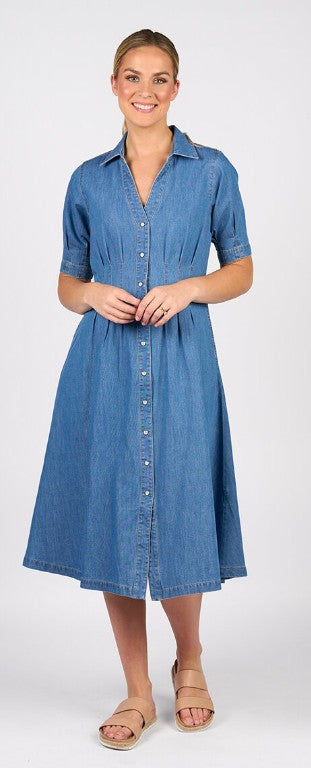 Vassalli - Mirage Dress | Mid Wash Tencel