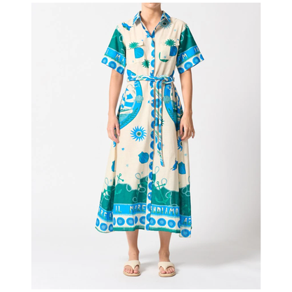 Walnut - Cannes Dress | Andiamo print