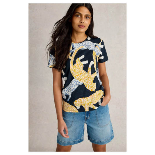 White Stuff - Abbie T-Shirt | Navy Print