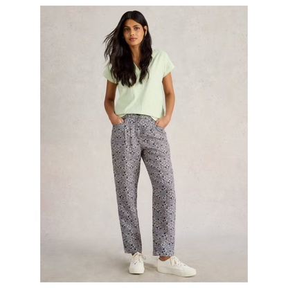 White Stuff - Rowena Linen Pants | Navy Print