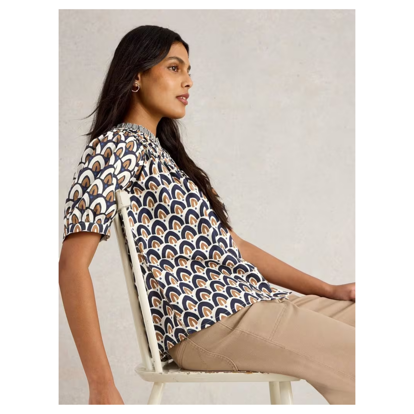 White Stuff - Ariel Top | Navy Print