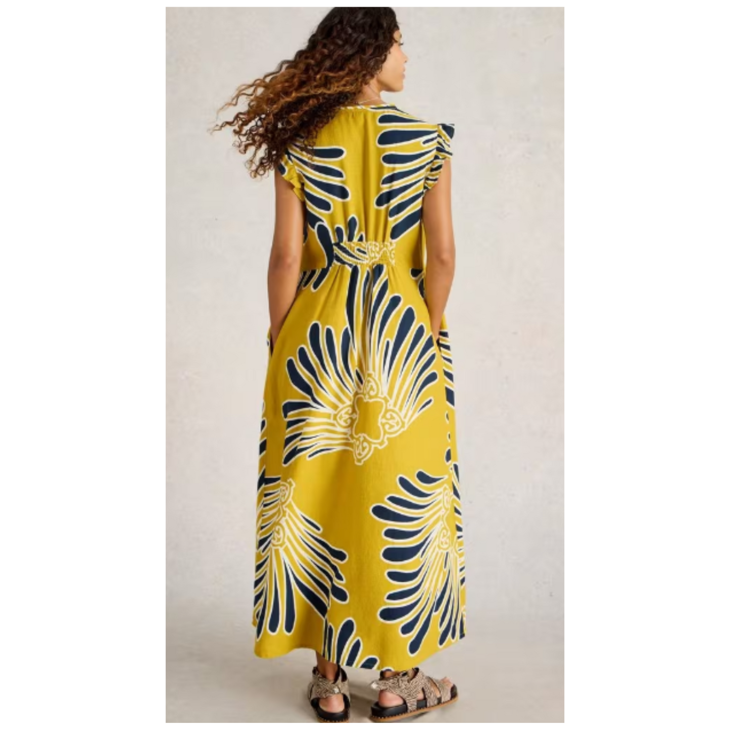 White Stuff - Lorna Linen Maxi Dress | Yellow Print