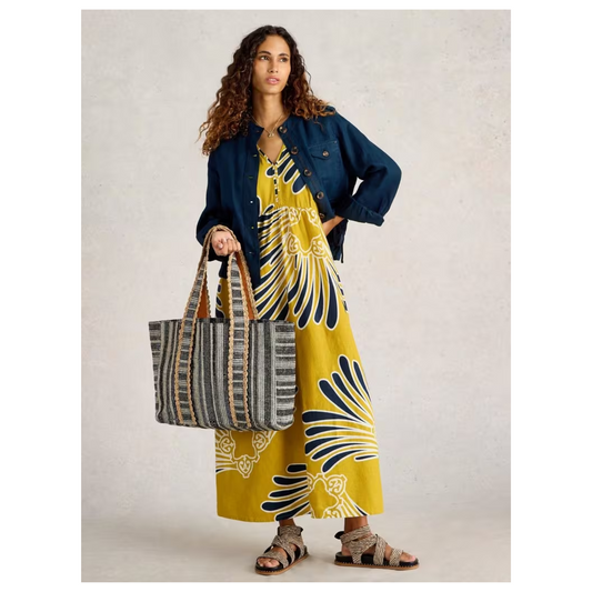 White Stuff - Lorna Linen Maxi Dress | Yellow Print